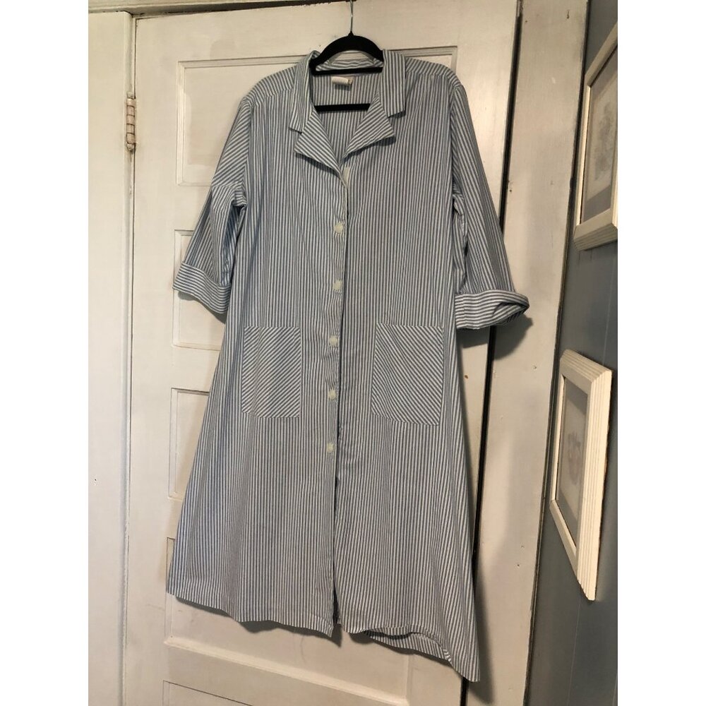 Pam’s Closet Blue White Stripe Patch Pockets Loungewear Leisure Wear XLarge